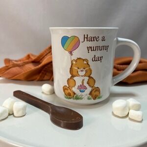Vintage Care Bears Birthday Bear "Have a Yummy Day" 1983 Mug American Greetings